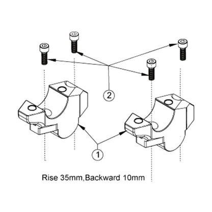 Silver Motor Handlebar Riser Clamp for Honda XADV-750 (2017-2019)