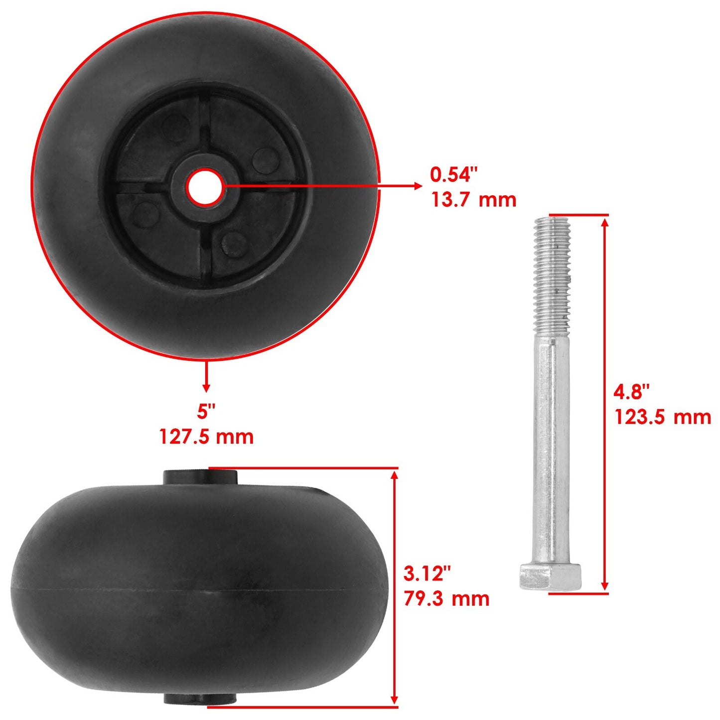 Caltric Deck Wheel Replacement for Bad Boy Revolt 48 in (2019–2024)