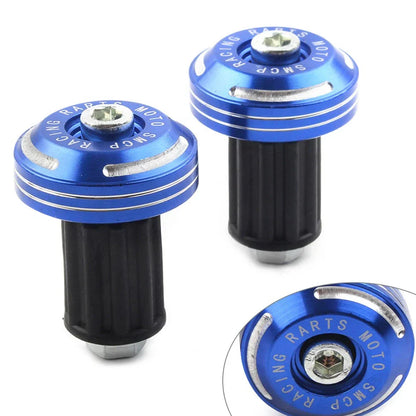 CNC Handlebar Grips & End Cap Plugs for Dirt Bike - Blue