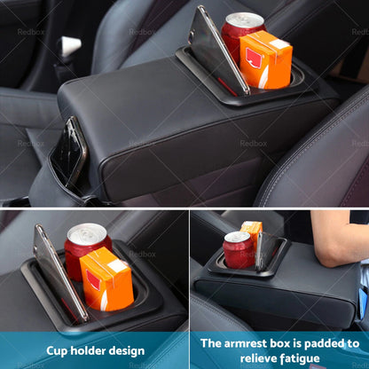 Leather Center Console Armrest Extender Organizer for Car (Fits Various Models)