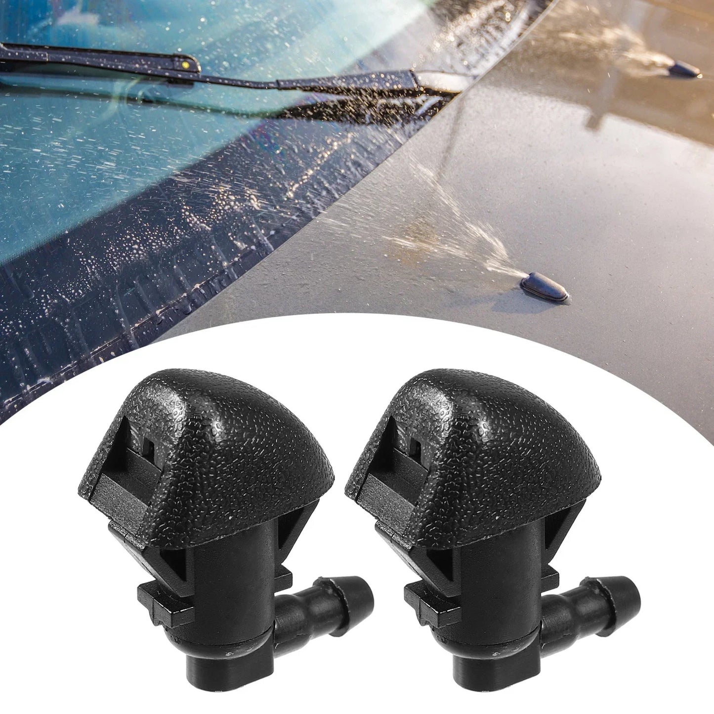 2 x Front Windshield Wiper Washer Nozzles for Honda Pilot (2009-2015)