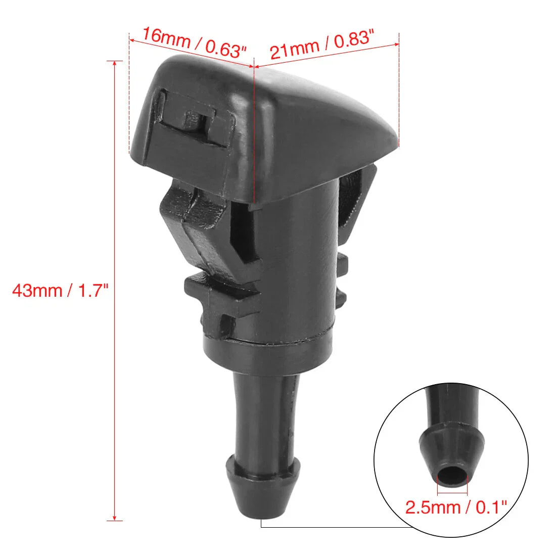 2 x Windshield Washer Nozzles for Dodge Caliber (2007-2012)