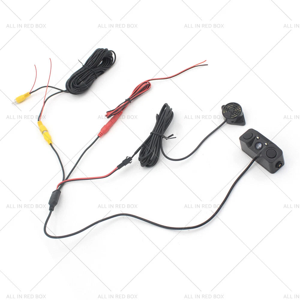 170° 3in1 Reverse Rear View Camera w/ Backup Radar for Universal Car