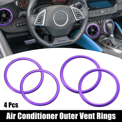 4 x AC Outer Vent Rings Trim Covers for Chevrolet Camaro (2016-2020) Purple