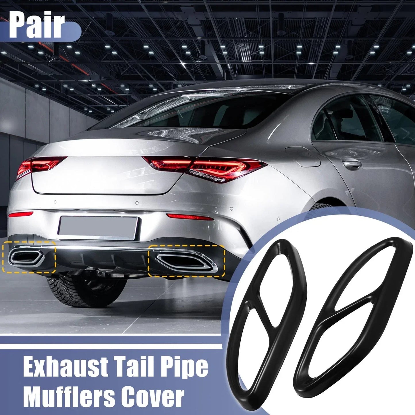 Exhaust Tail Pipe Mufflers Covers for Mercedes-Benz A Class A200 (2016-2019)