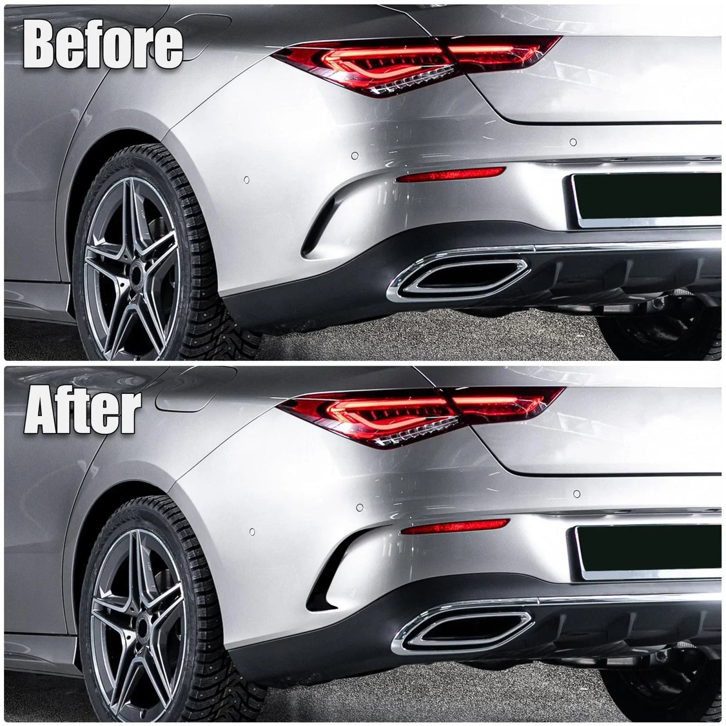 Rear Bumper Spoiler Air Vent Outlet Cover Trim for Mercedes-Benz CLA (2014-2023)