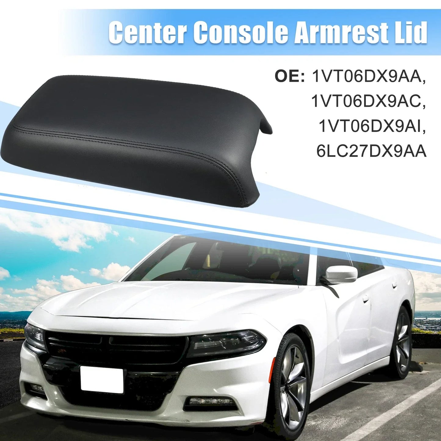 Center Console Armrest Lid Kit for Dodge Charger, Chrysler 300 (2006-2023)