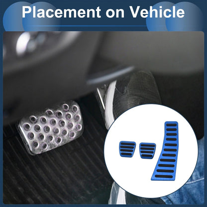 3 x Manual Foot Accelerator Pedal Covers for Honda Civic (2006-2009) Blue