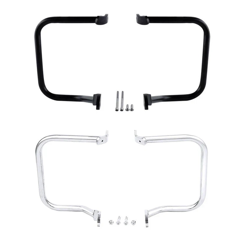 Chrome/Black Saddlebag Guard Rail Crash Bar for Harley FLST FLSTC (2000-2017)