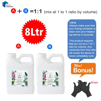 Epoxy Resin Art DIY UV Clear Coating Kit for Crafts (1:1, 2:1, 3:1)