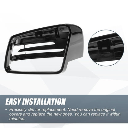 Left Mirror Cover Cap Gloss Black for Mercedes Benz A Class B Class C Class