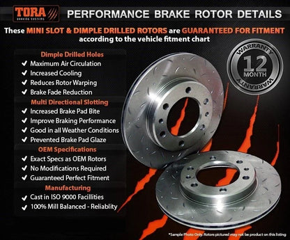 Rear Drilled + Slotted Disc Brake Rotors for Toyota Aurion GSV40 (2006–2012)