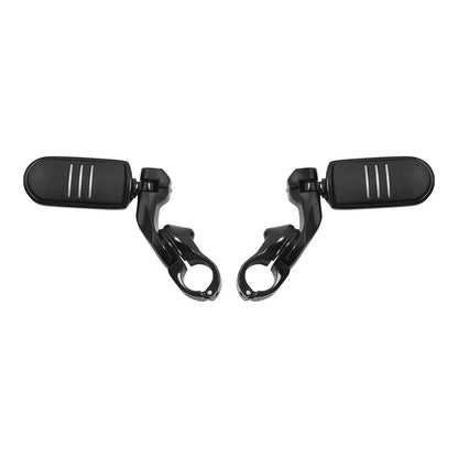 1.25" Black Short Angled Footpegs for Harley Touring