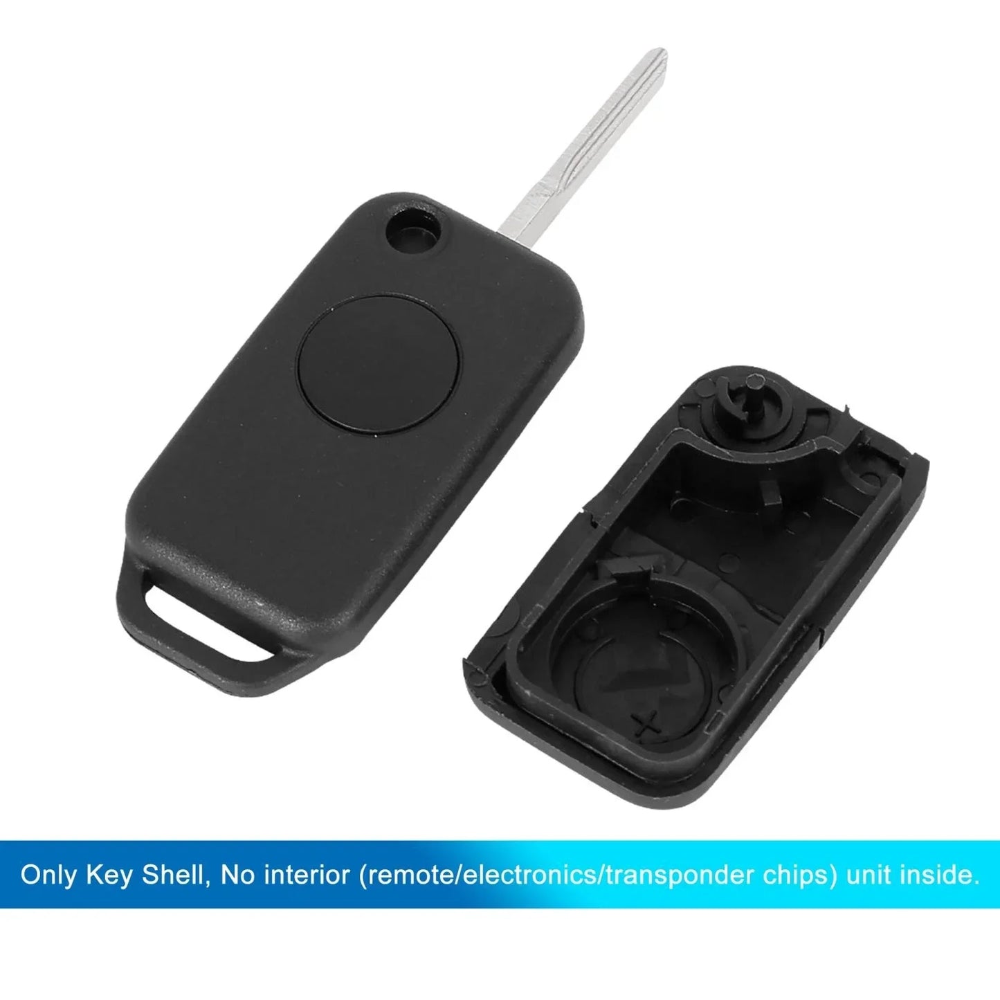 Key Button Folding Uncut Key Remote Case Shell for Mercedes-Benz ()