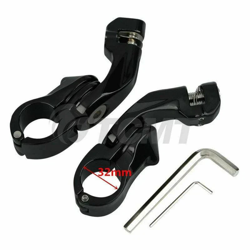 1 1/4" Adjustable Black Footrest Pegs for Harley