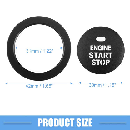 Engine Ignition Button Decal for Hyundai Sonata 2011-2014 Aluminum Alloy Black