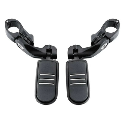 1-1/4" Matte Black Short Angled Highway Bar Footpeg Clamps for Car Model