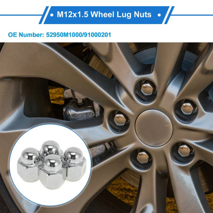 4 x M12x1.5 Wheel Lug Nuts for Hyundai Accent (2007-2009)