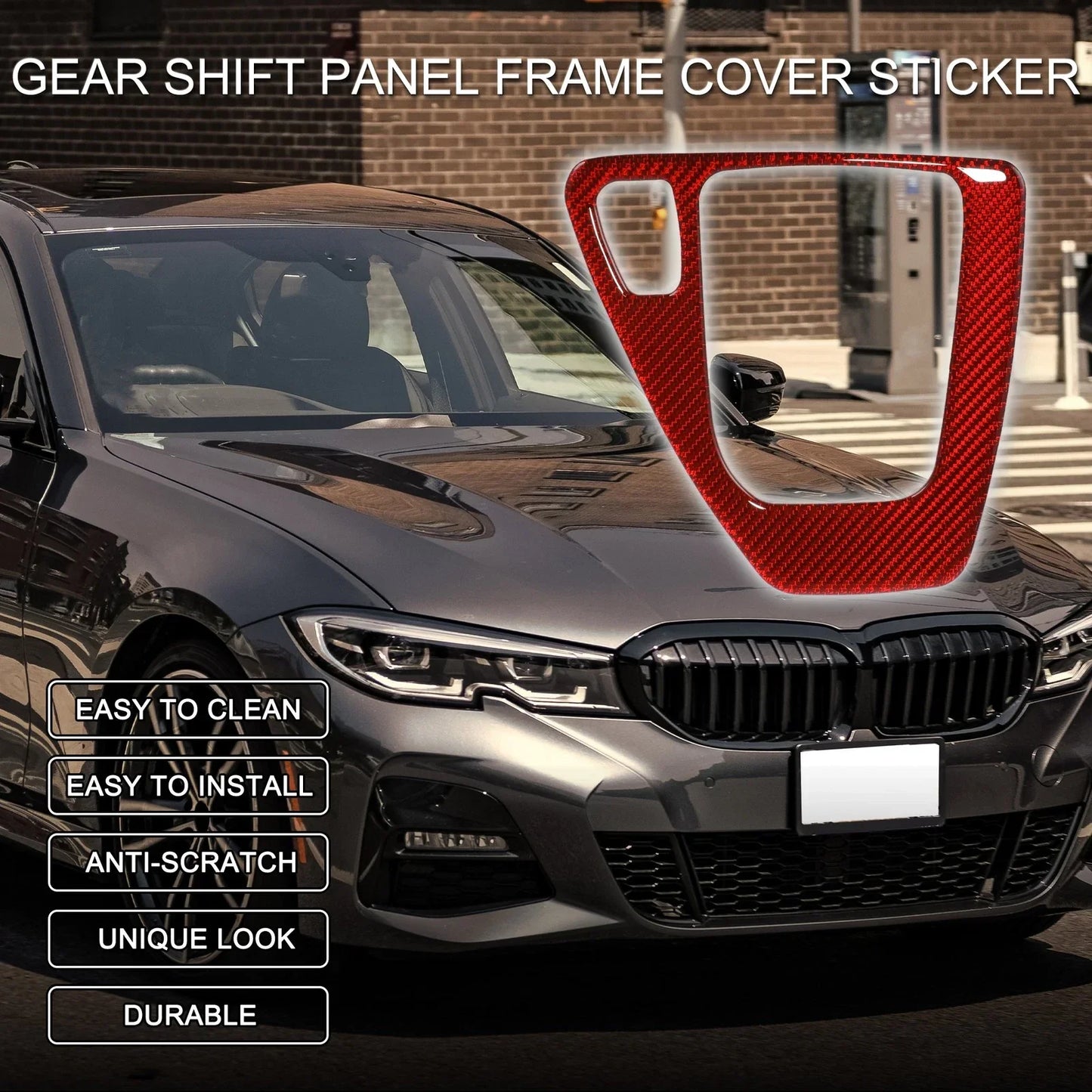 Gear Shift Panel Frame Cover Sticker for BMW 3 Series E90 E92 E93 (2005-2012)