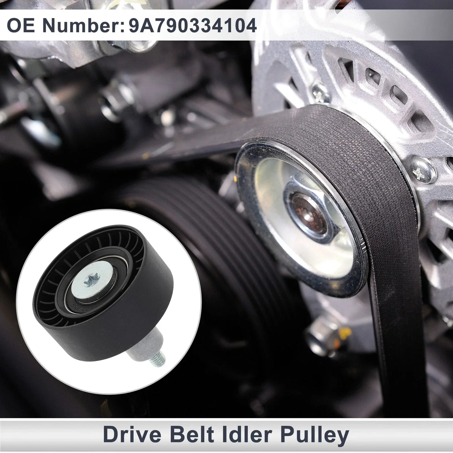 Drive Belt Idler Pulley for Porsche Cayenne (2020-2024) Black 1 x Piece