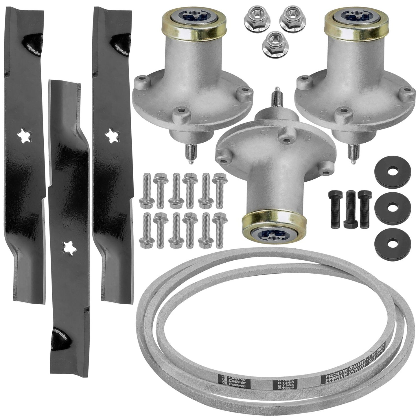 Deck Spindle Blade Belt Kit Replacement for Husqvarna GT52 XLS (52in) (2009–2014)