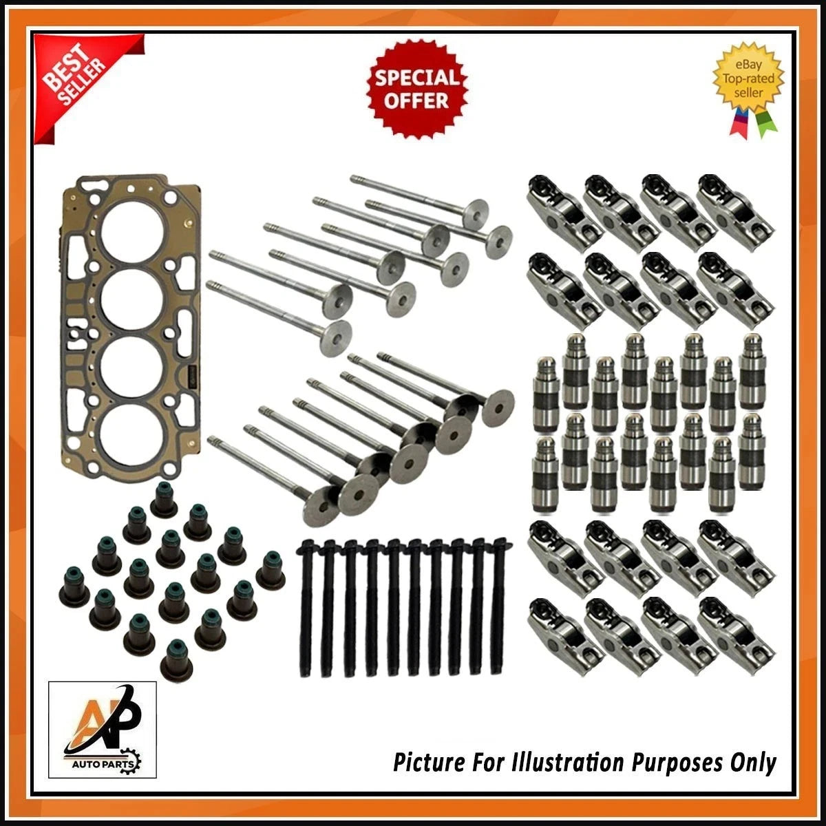 Engine Rebuild Kit with Head Gasket Valves for Citroen Peugeot DV5R 1.5HDI (2011–2019)