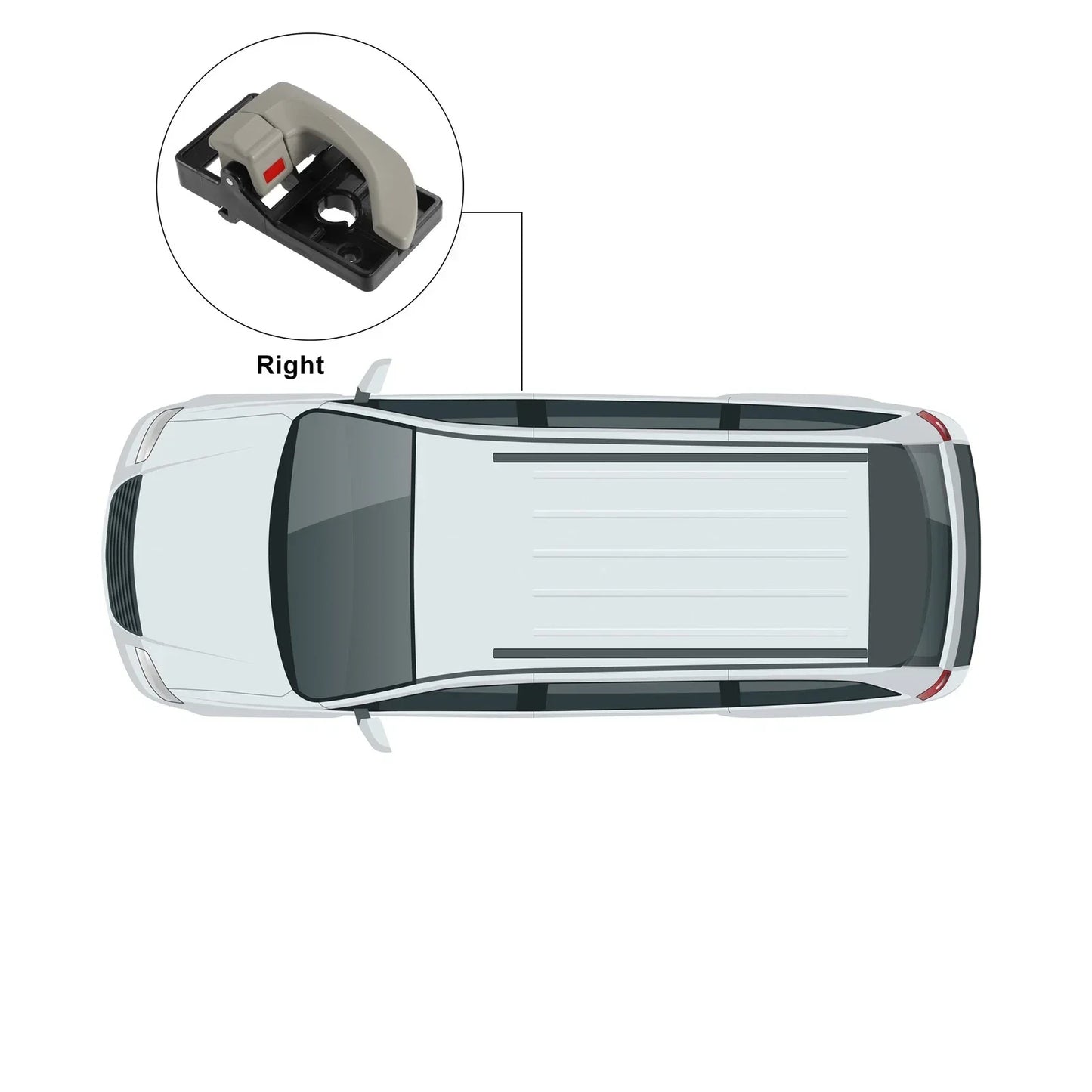 Interior Door Handle for Hyundai Tucson (2016-2023) - Black Beige
