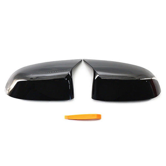 1 Pair Gloss Black Car Mirror Cover Caps for BMW X3 X4 X5 X6 X7 (2018-2023)