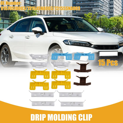 15 x Roof Windshield Fastener Clips for Honda Civic (2006-2011)