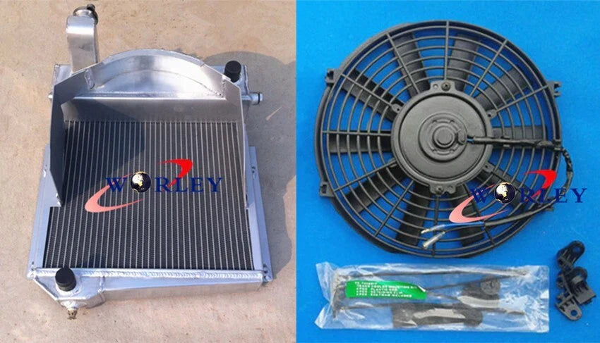 Aluminum Radiator + Fan for Austin Healey Sprite, MG Midget (1958-1979)