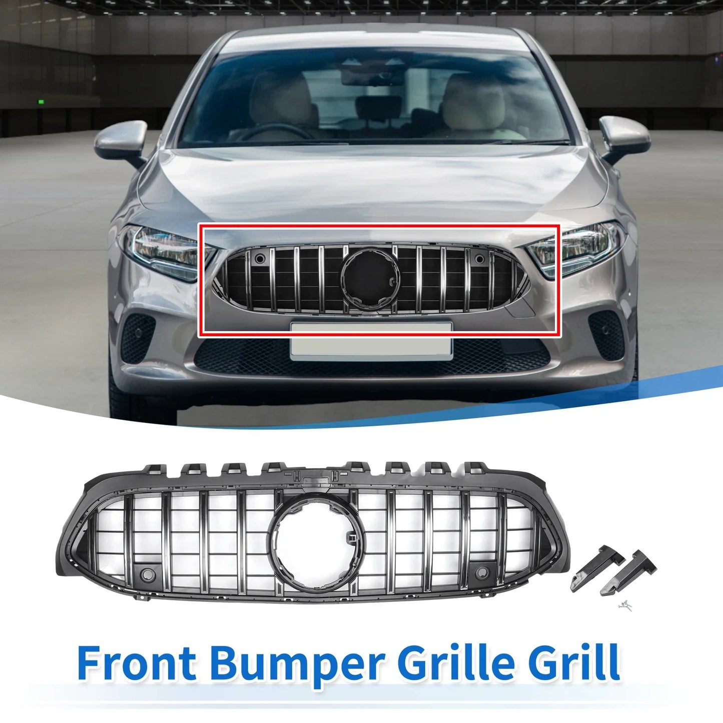 Front Upper Bumper Grille for Mercedes-Benz A-Class (2013-2020)
