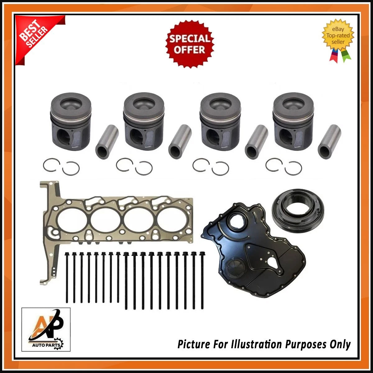 Engine Piston Ring Set Replacement for Ford Transit 2.2 TDCi RWD (2000–2006)