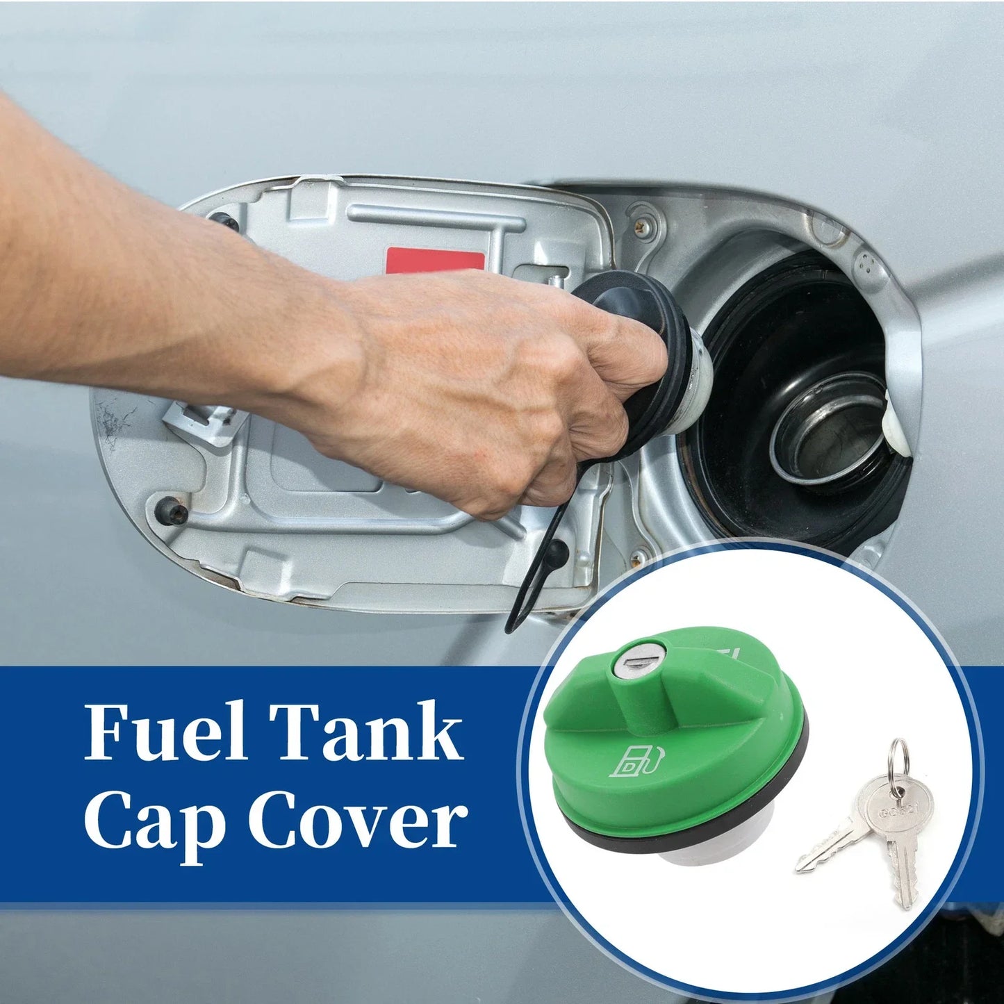 Locking Gas Cap Fuel Tank Cover with Keys for Chevrolet, Dodge, Ford