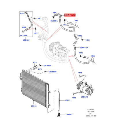 AC Hose LR070476 for Land Rover Discovery Sport, Jaguar (2015-2023)