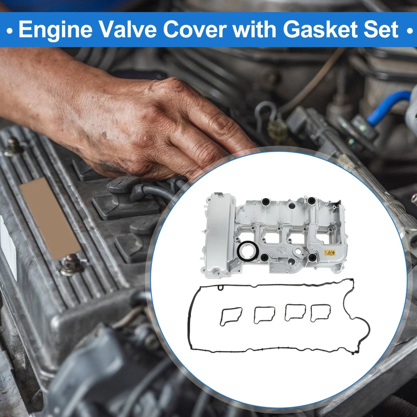 Front Engine Valve Cover w/ Gasket for Mercedes-Benz C 250 2012-2015