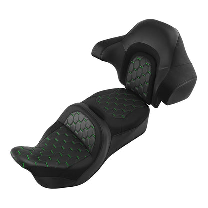 Driver Passenger Seat & Backrest for Harley Touring Road Street Glide (14-23)
