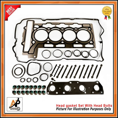 Cylinder Head Gasket Set Replacement with Head Bolts for Mini Cooper S R57 R58 (2010–2013)