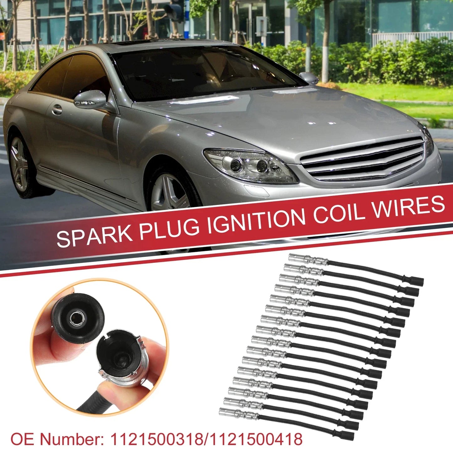 16 x Spark Plug Wire Ignition Coil Cables for Mercedes-Benz C CLK (2003-2009)