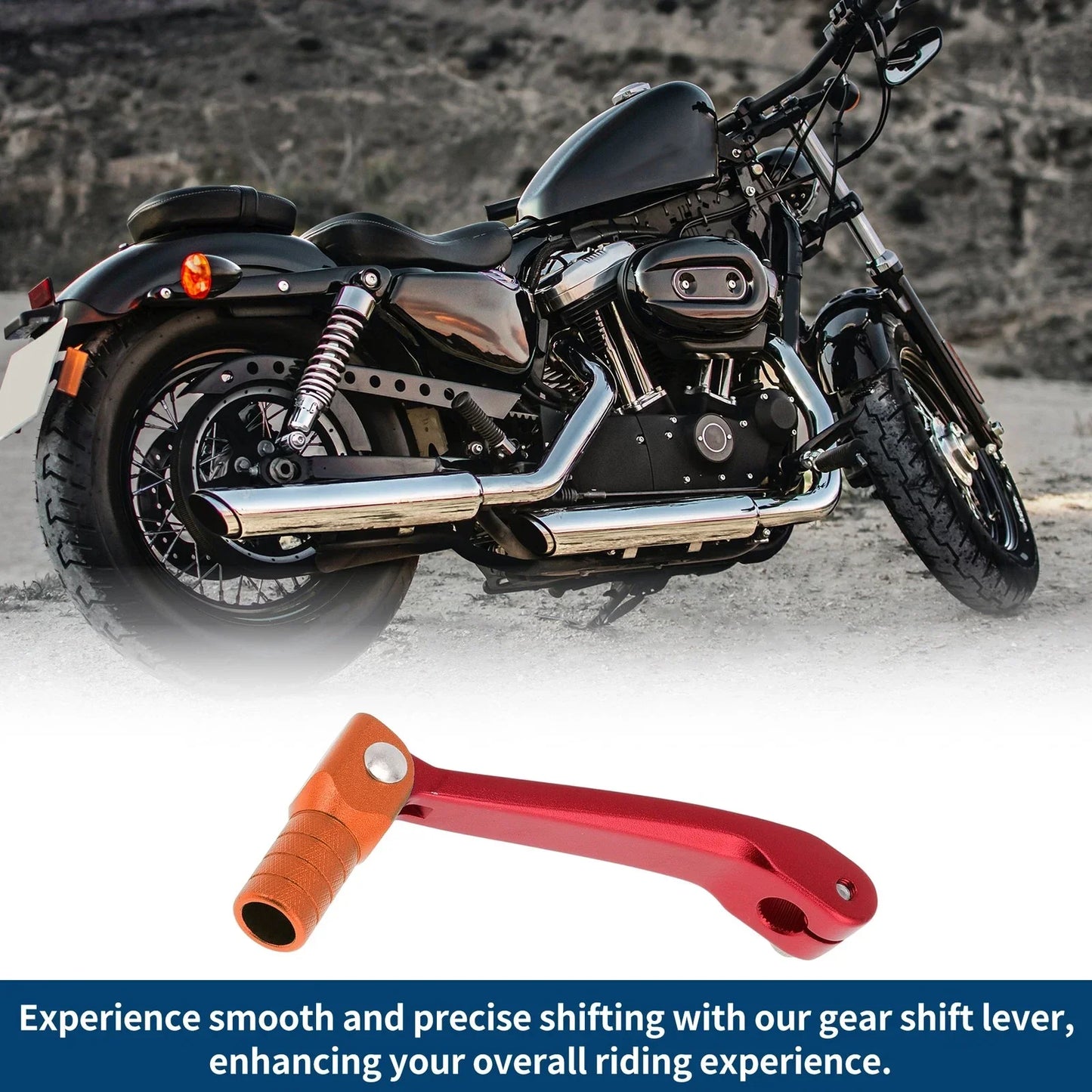 Folding Motorcycle Gear Shifter Lever for Honda CRF150F (2003-2017) Red/Orange