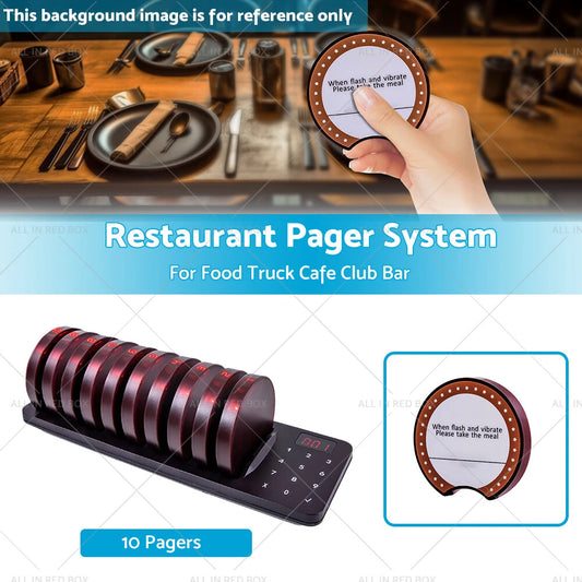 10 x Wireless Restaurant Pager System for Food Truck Cafe Club AU