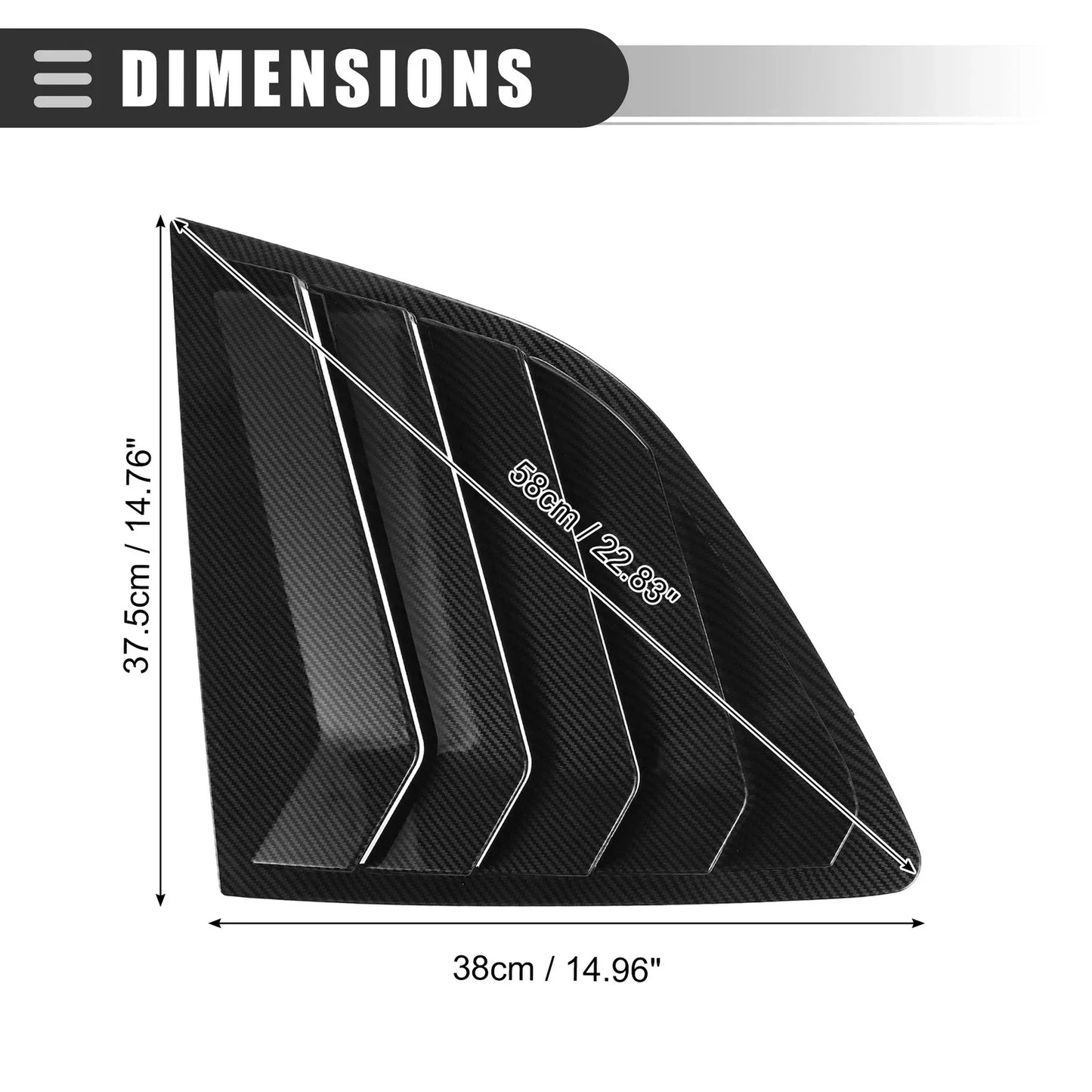Rear Side Window Louvers Vent Cover for Honda CRV (2023) Carbon Fiber Pattern