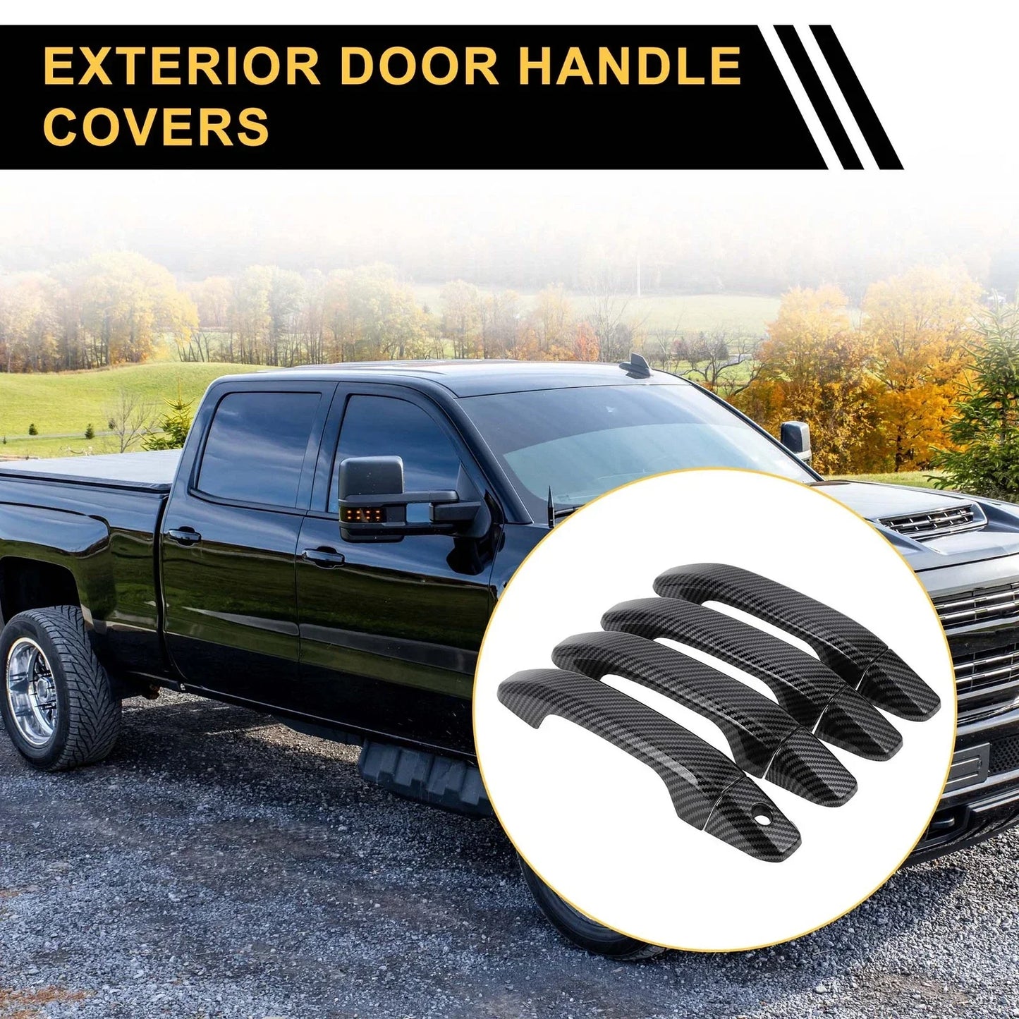 4pcs Exterior Door Handle Covers for Chevrolet Silverado 1500 (2014-2018)