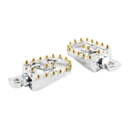 Wide Fat Foot Pegs for Harley Dyna Sportster Fatboy Chrome Gold