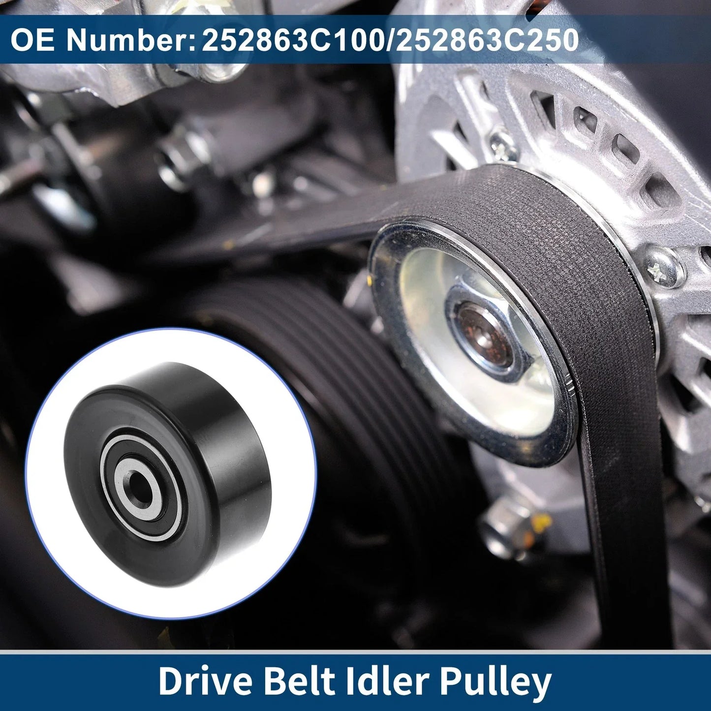 Drive Belt Idler Pulley for Hyundai Santa Fe (2007-2018) 1 x Piece