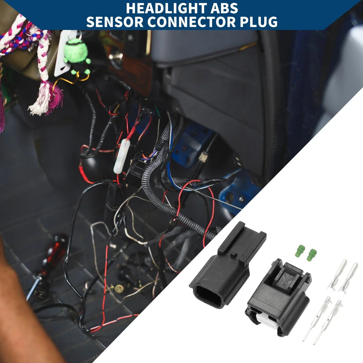 2 x Pin Headlight ABS Sensor Connector Plug for Honda - Clean Wiring Solution