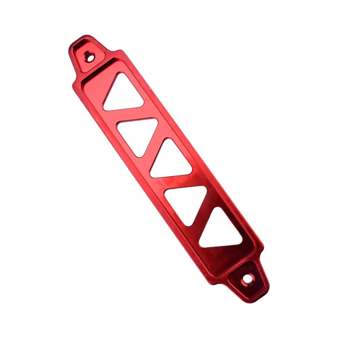 Red Aluminum Car Battery Holder Mount Bracket Kit with J-Hooks