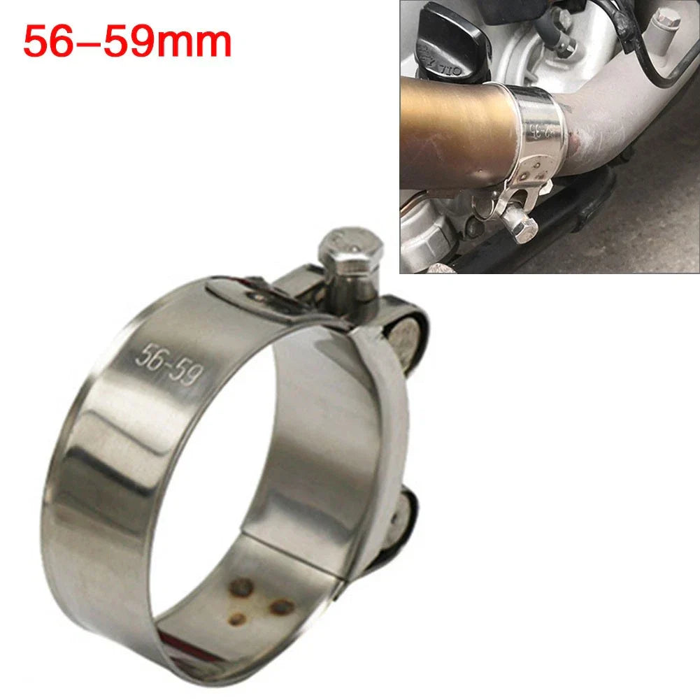 56mm-59mm Exhaust Pipe Clamp Stainless Steel for Motorcycle