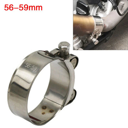 56mm-59mm Exhaust Pipe Clamp Stainless Steel for Motorcycle