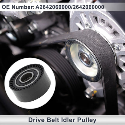 Drive Belt Idler Pulley for Mercedes-Benz C-Class (2017-2023) Black