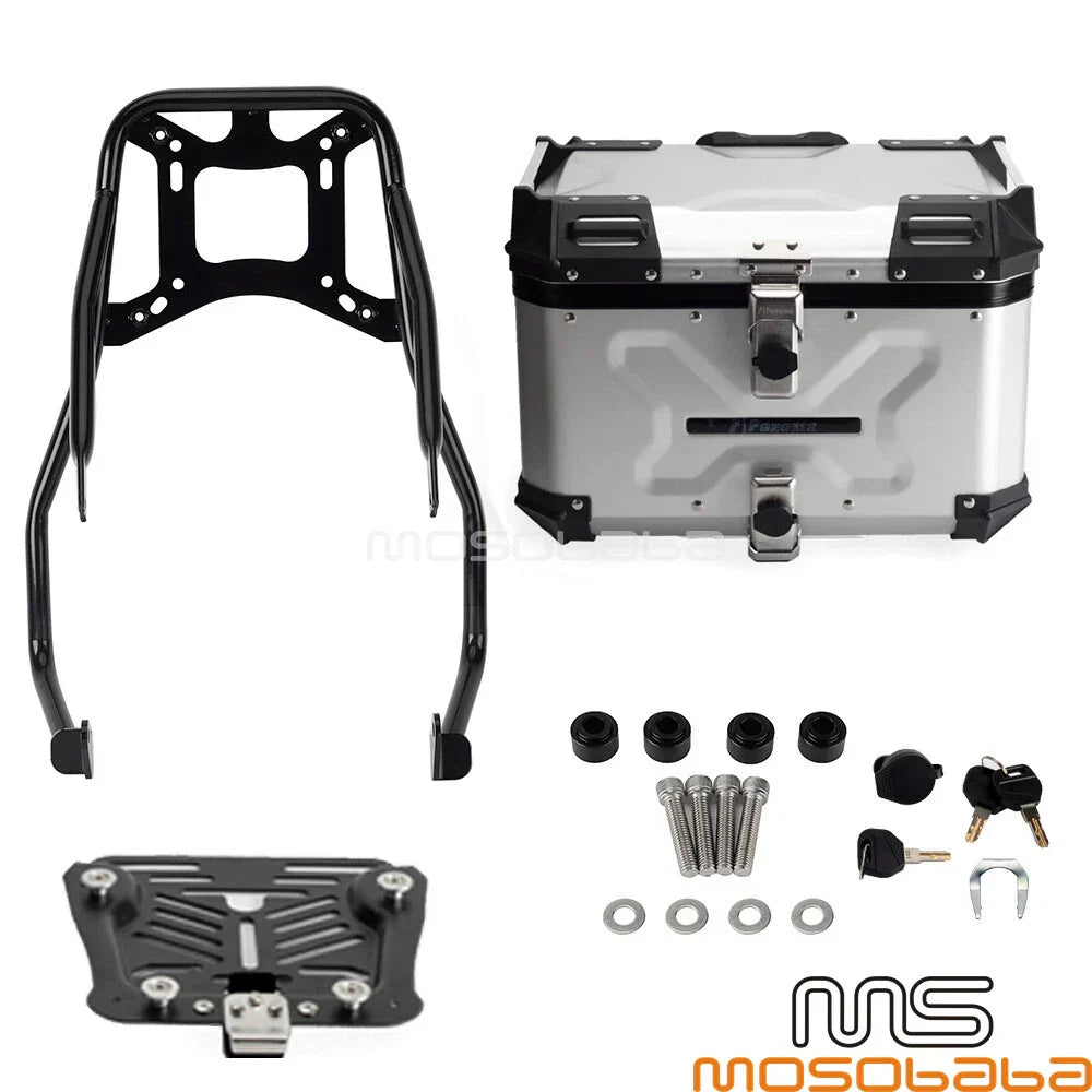 42L Aluminum Rear Top Case w/ Mounting Bracket for Harley Softail FXST
